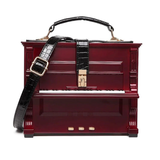 Fashion Piano Shape Women Handbag Box Shaped Women Purses and Handbags Designer Shoulder Bags Crossbody Handbag Ladies Party Handle Clutch Bag (D)