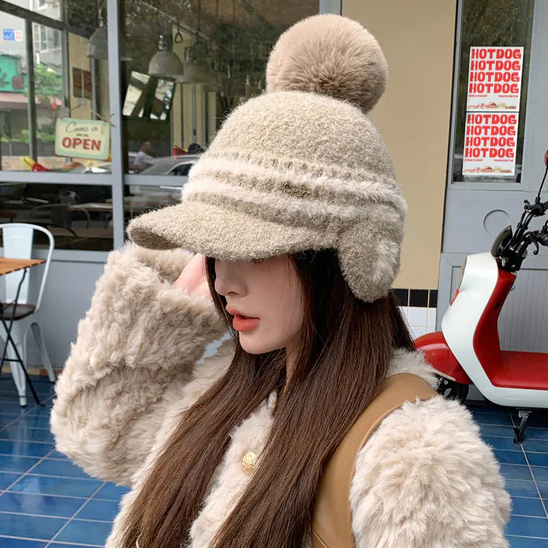 Thickened Knitting Cap for Ladies
