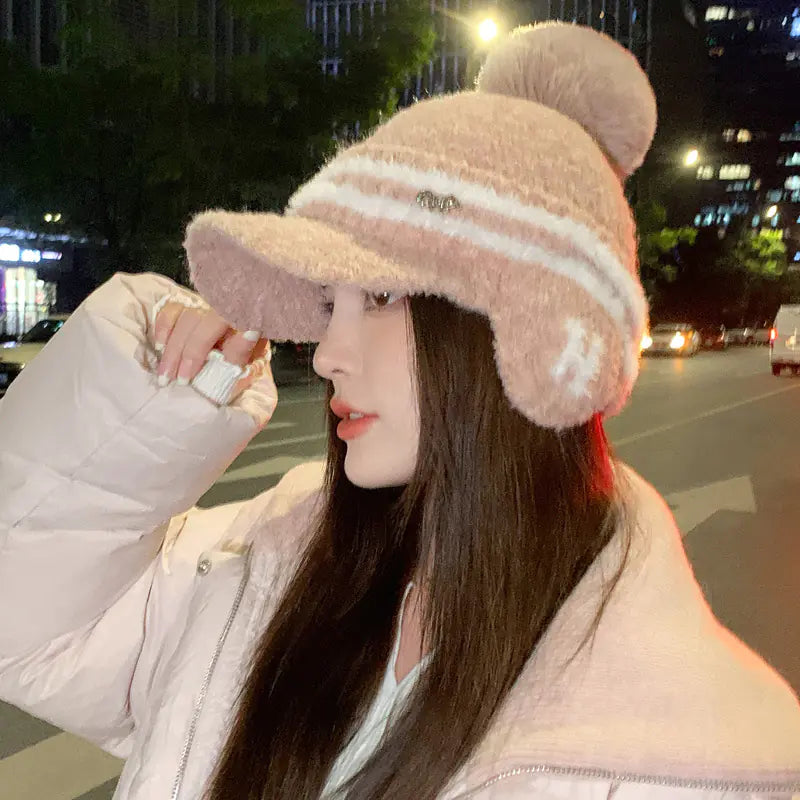 Thickened Knitting Cap for Ladies